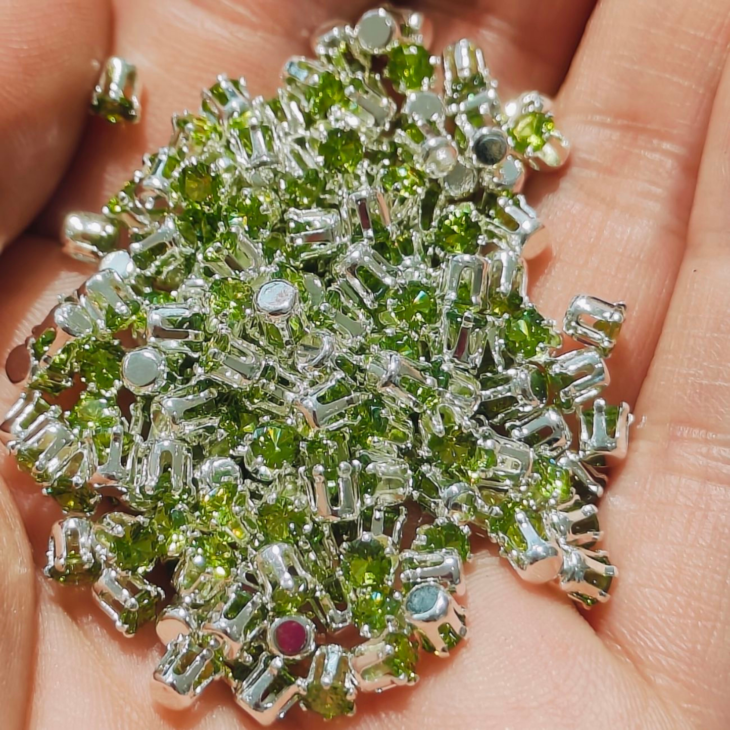 γA02γ 50pcs 3mm Round Zircon Beads β Silver-Claw Rhinestones for DIY Handmade Jewelry