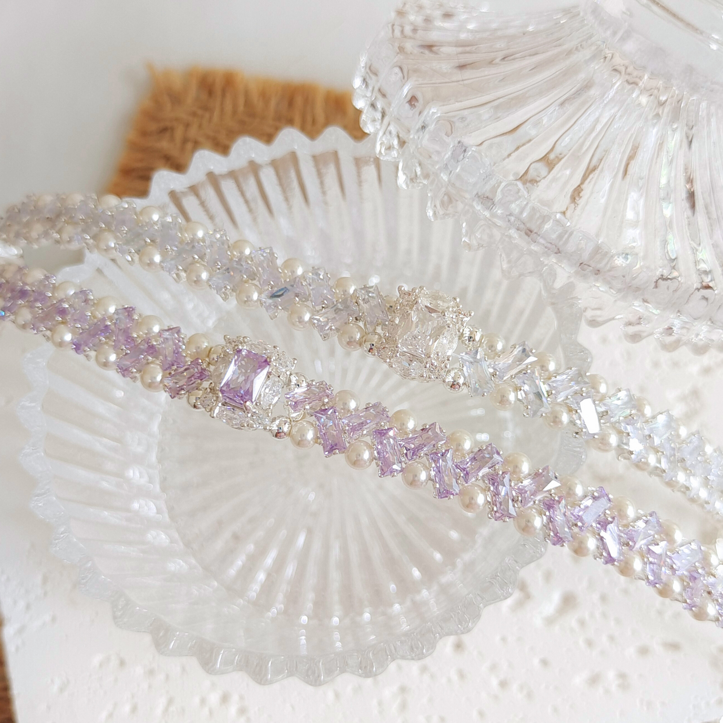 No.42 DIY Bracelet Kit – Frozen-Elsa & Anna Rectangle Zircon + Pearl Beads with Full Tutorial