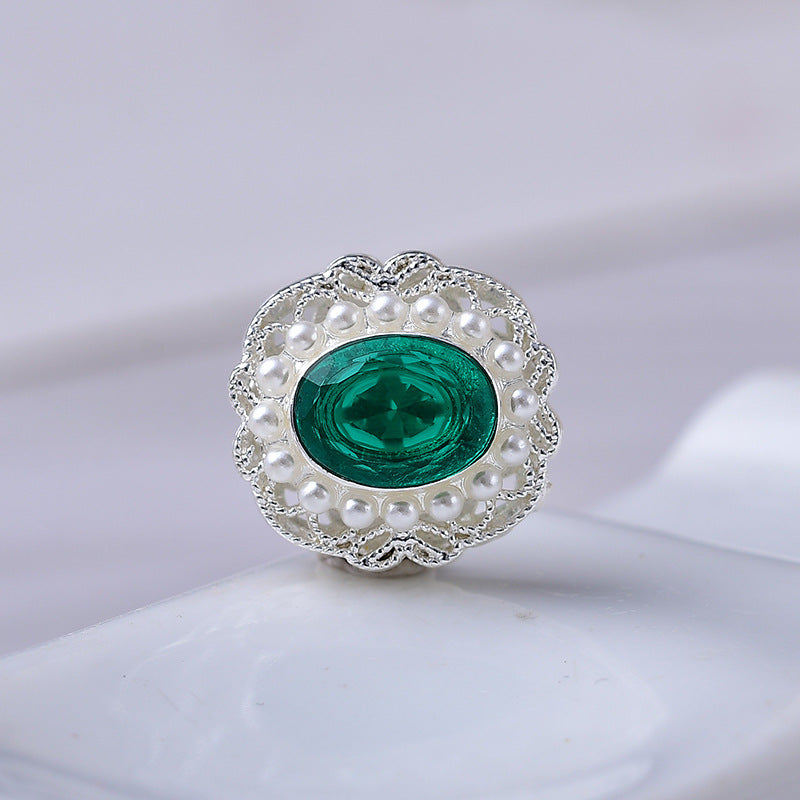 Round CZ Spacer with Pearl