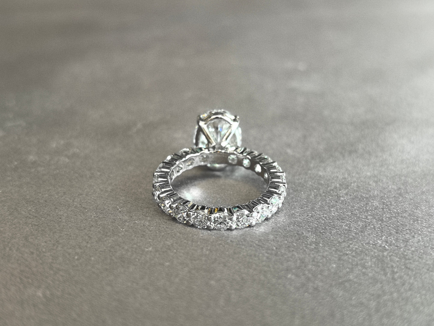 Oval Lab Grown Diamond Ring with Diamond Pavé Band | Full eternity Band