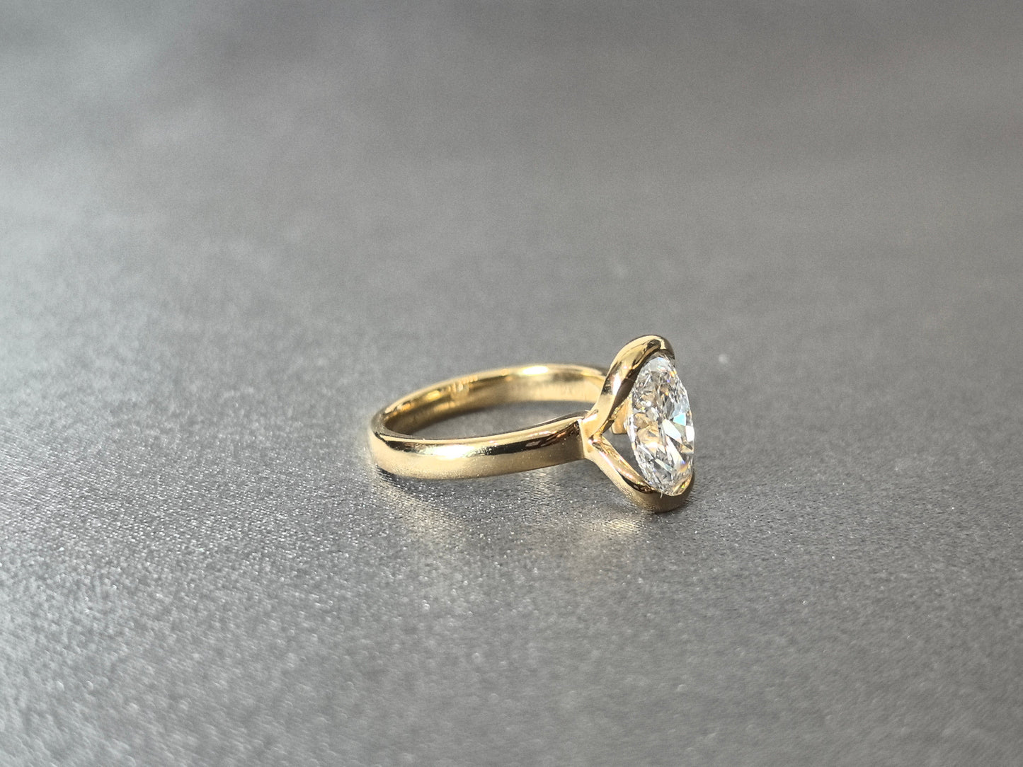 Oval Lab Grown Diamond Ring | Wrap-Around Band