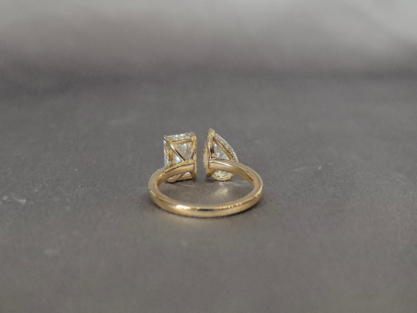 Emerald Cut & Pear Two-Stone Ring