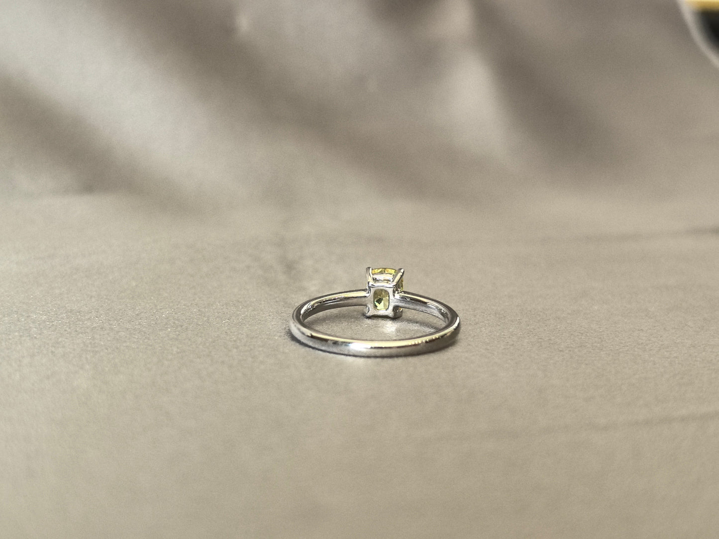 0.9ct 2.3g Cushion Cut Vivid Yellow Lab Diamond Solitaire Ring | Plain Band