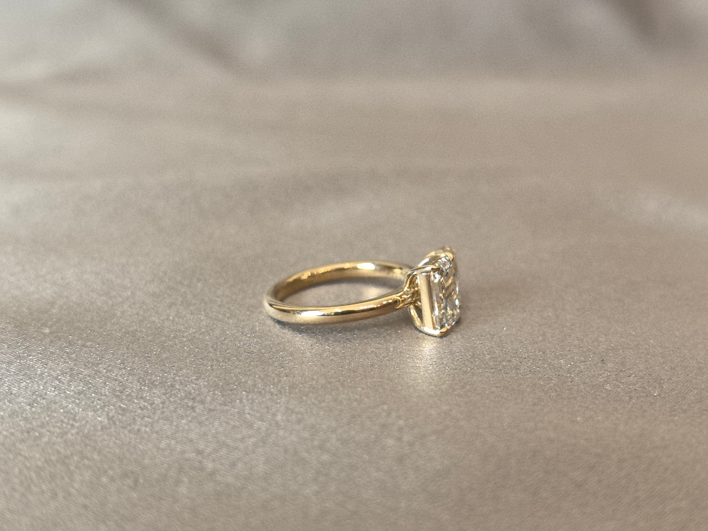 Oval & Emerald Cut Two-Stone Ring | Customizable Lab Gemstones | 14K Gold | Personalized Birthstone Design