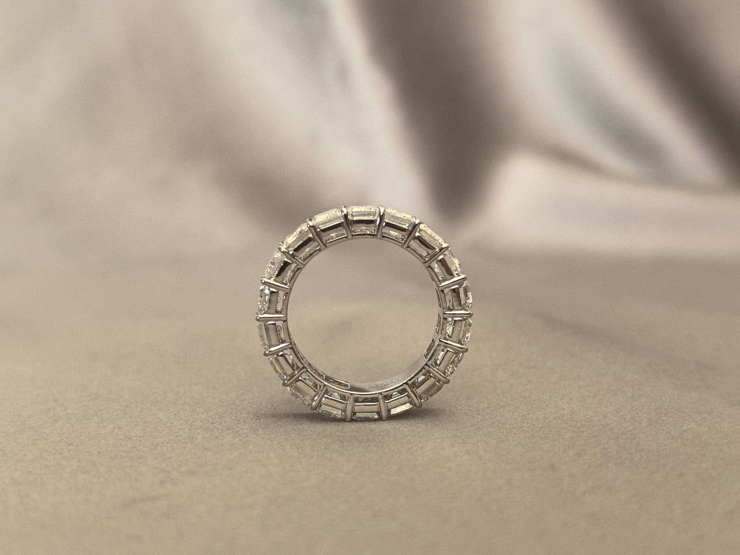 0.50ct Full Eternity Emerald Cut Lab Diamond Band | Substantial 18K Gold Ring