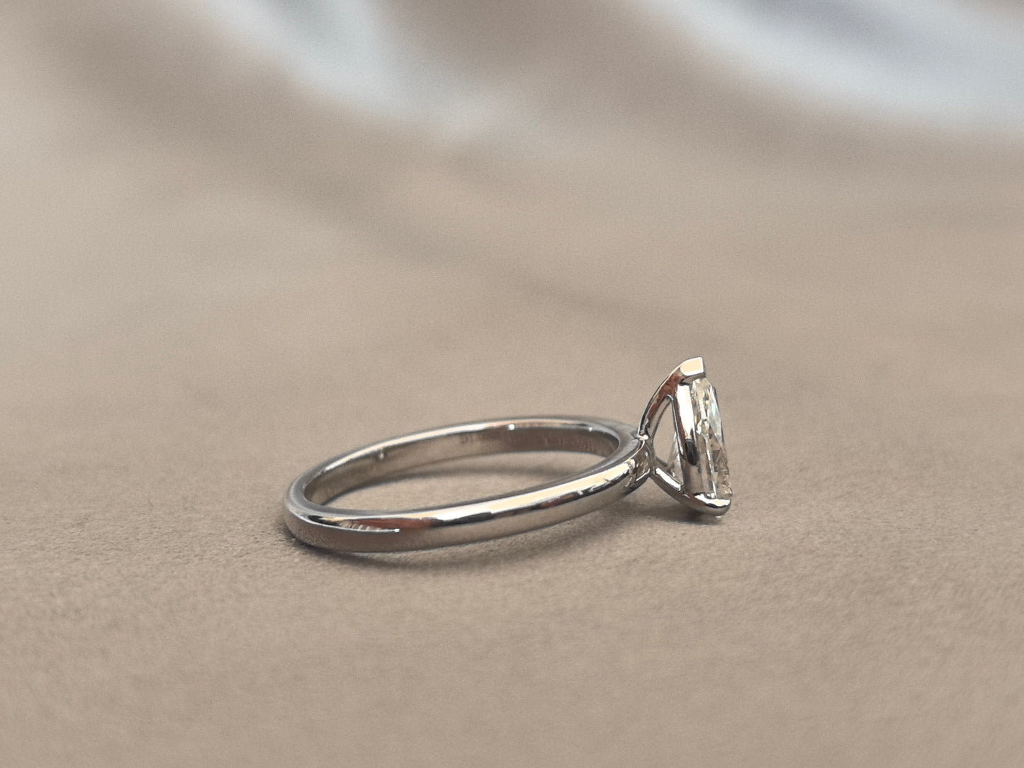 Pear-Shaped Lab-Grown Diamond Ring | Minimalist Design | 14K Gold