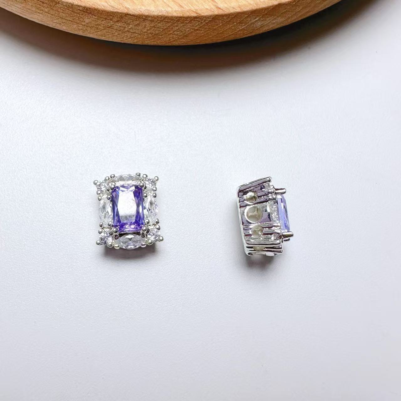 Rectangle Cut CZ Spacer Bead