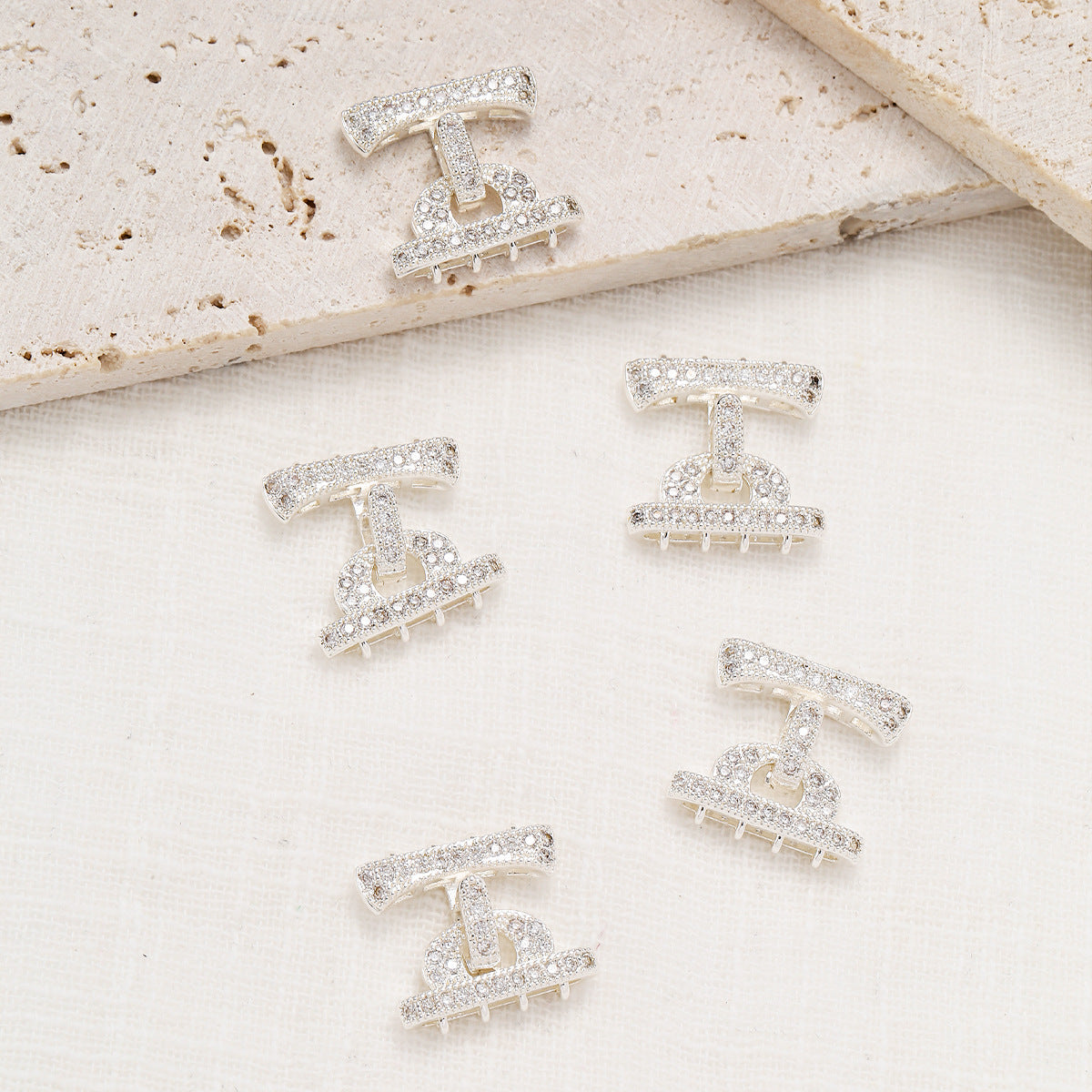 Paved Rhinestone Closure with 4 Rows