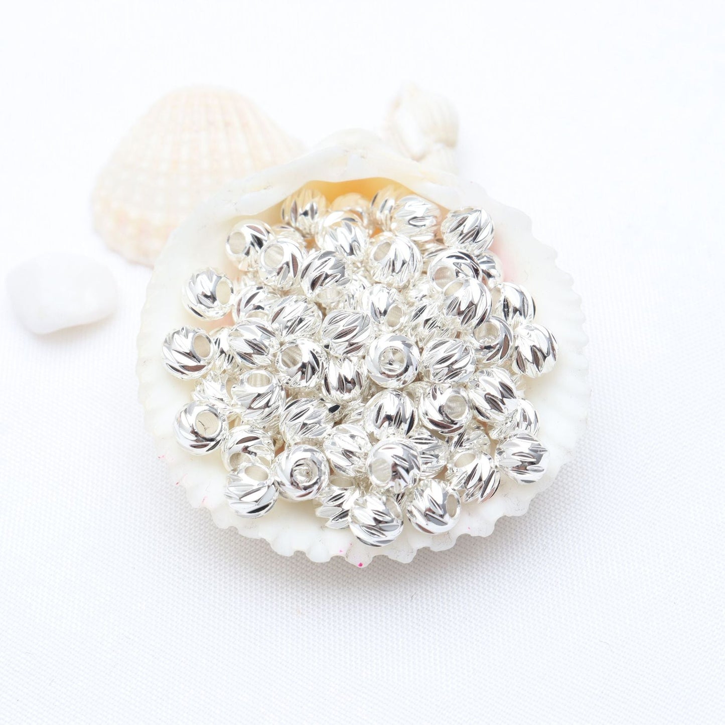 Round Textured Spacer Beads