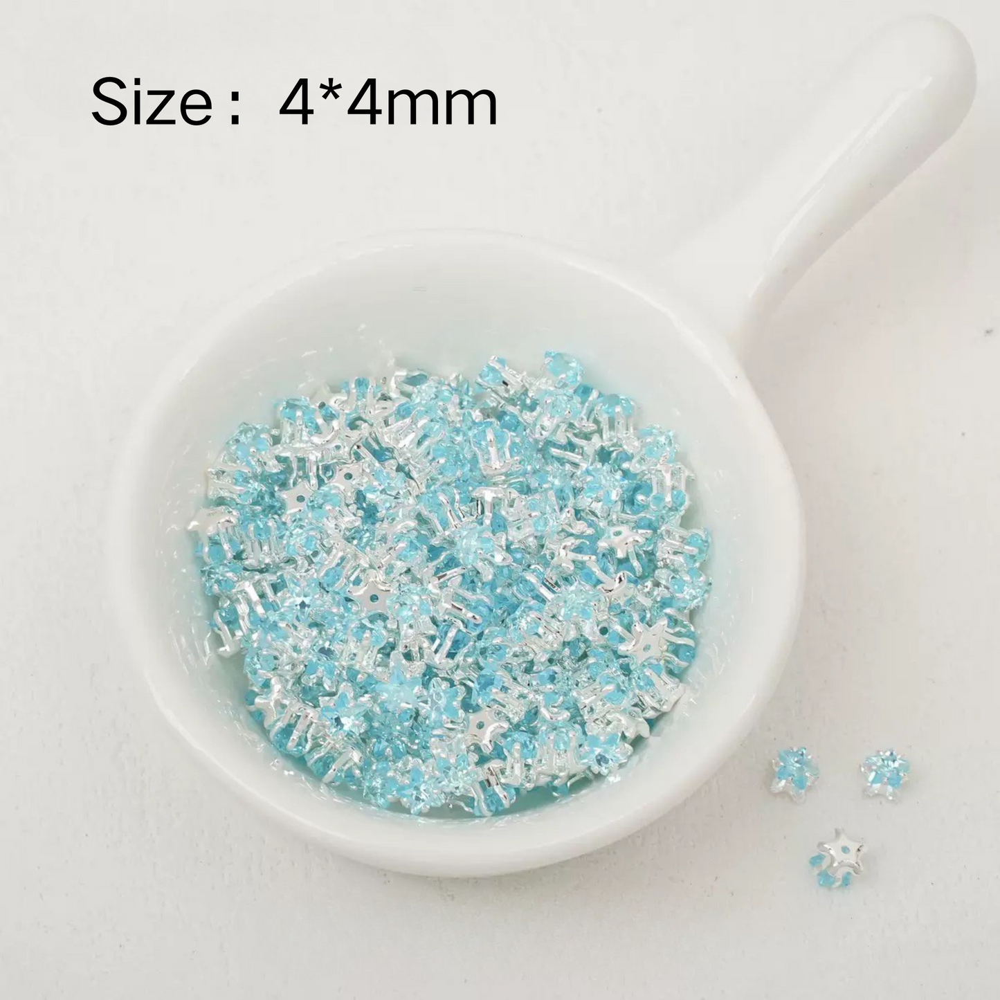 【A24】50pcs Star-Shaped CZ Spacer Beads – Silver-Plated, High-Color-Fast, 4mm/5mm DIY Jewelry Charms