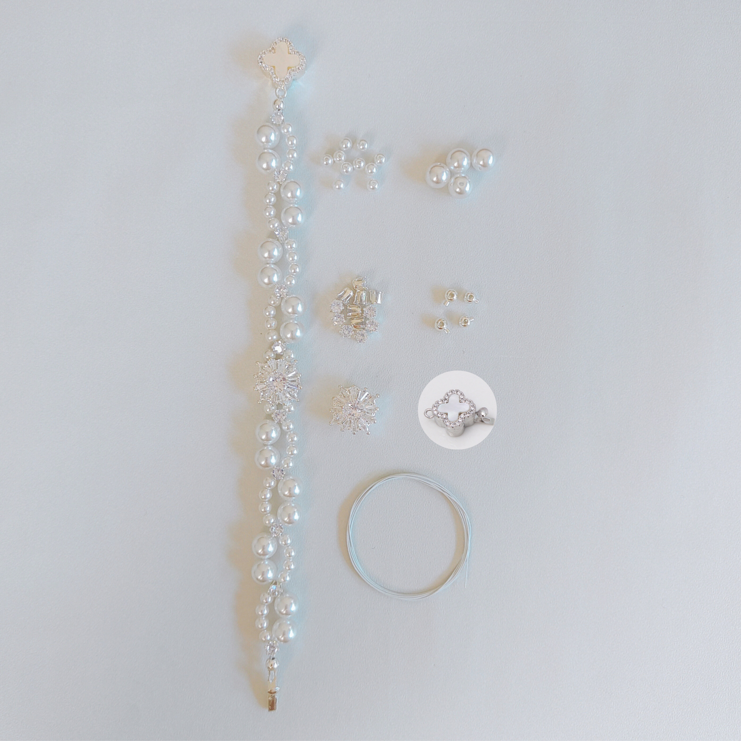 No.32 Dream Wedding DIY Bracelet Kit with Pearl & Zircon – Step-by-Step Tutorial
