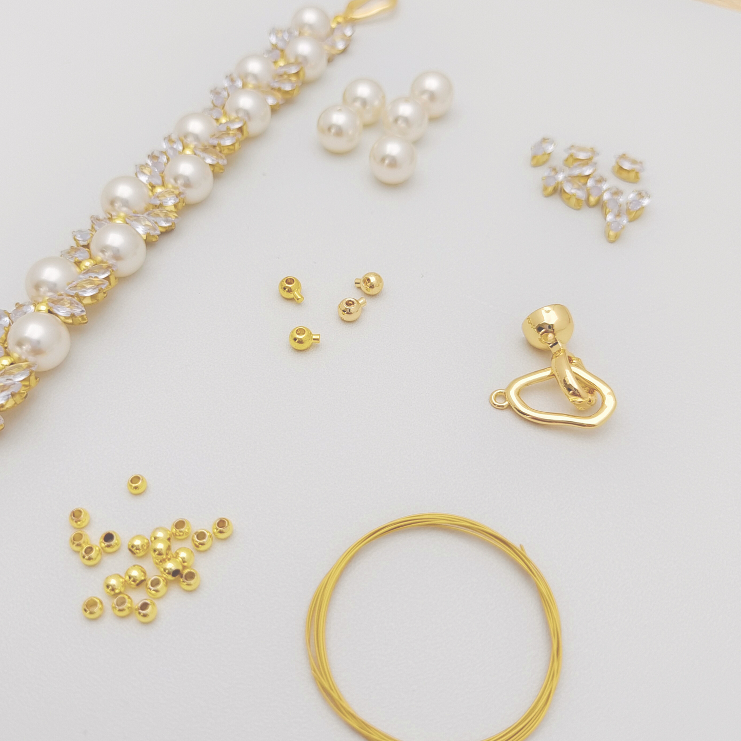 No.60 Angel’s Feather DIY Bracelet Kit | Marquise Zircon & Pearl | Includes Tutorial
