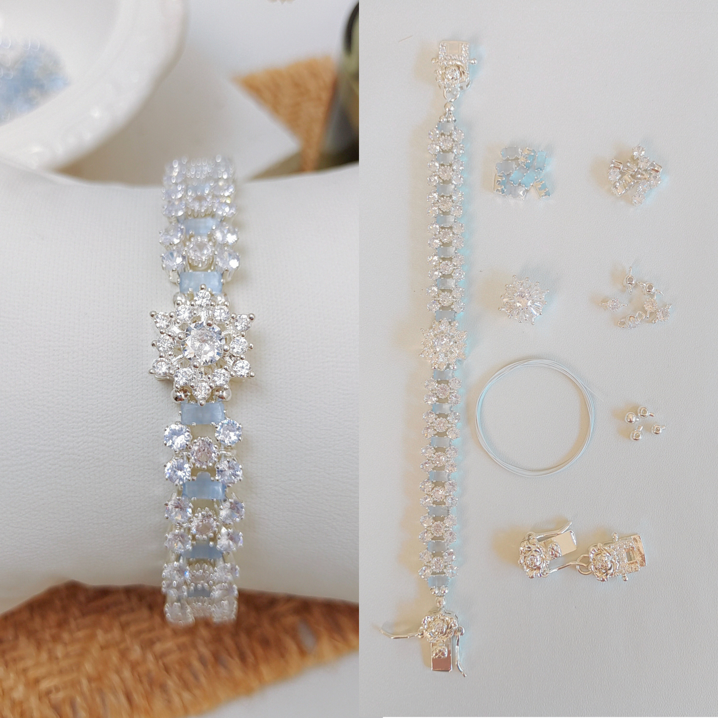 No.38 DIY Bracelet Kit – Starry Wishes with Snowflake Zircon & Crystal Beads