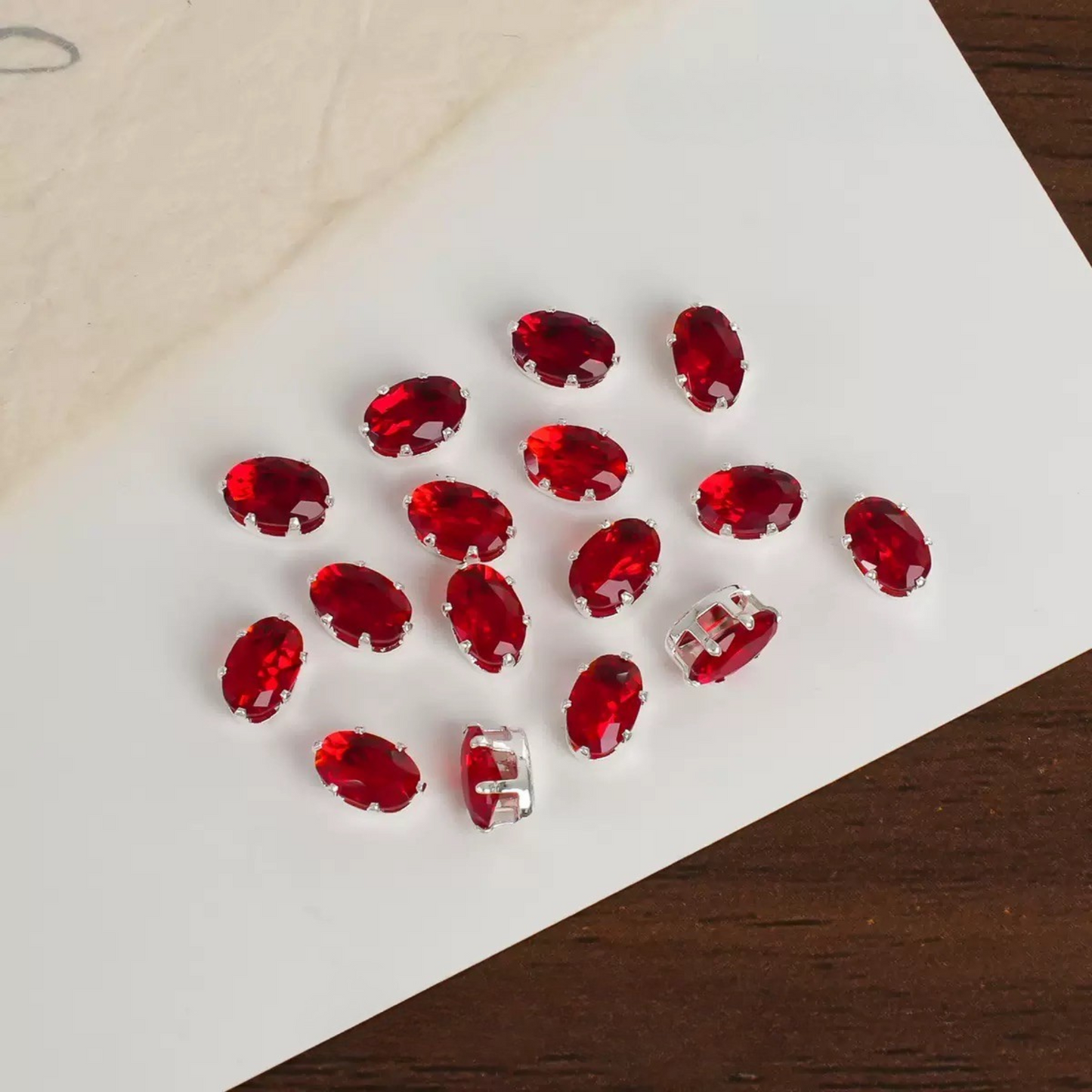 【A15】50pcs Oval-Cut CZ Spacer Beads – High-Color-Fast Silver Plated Alloy, Prong-Set, DIY Jewelry Supplies