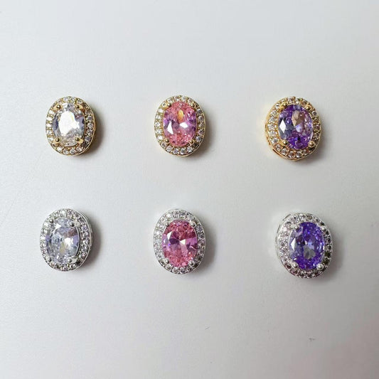 Oval Cut CZ Spacer Bead