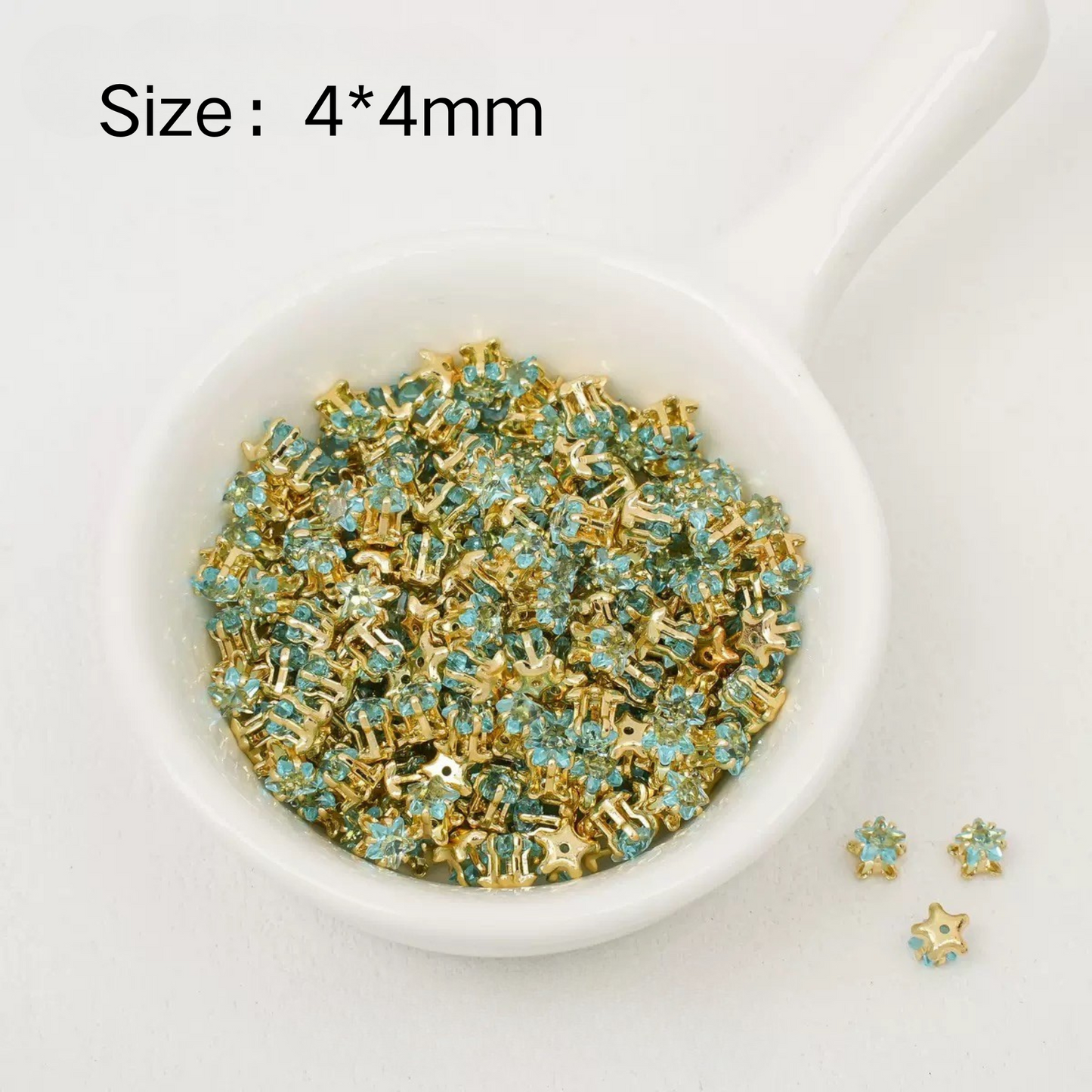【A23】50pcs Star-Shaped CZ Spacer Beads – Gold -Plated, High-Color-Fast, 4mm/5mm DIY Jewelry Charms