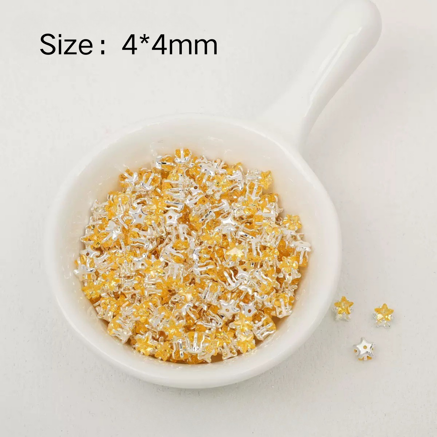 【A24】50pcs Star-Shaped CZ Spacer Beads – Silver-Plated, High-Color-Fast, 4mm/5mm DIY Jewelry Charms