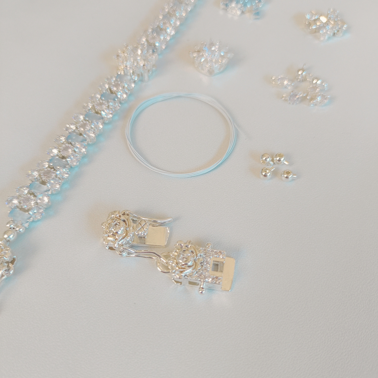 No.38 DIY Bracelet Kit – Starry Wishes with Snowflake Zircon & Crystal Beads