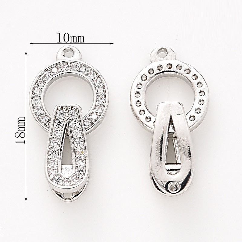 Round CZs Clasp Set