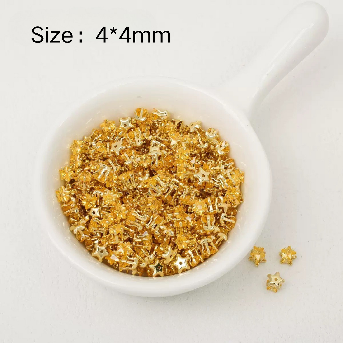 【A23】50pcs Star-Shaped CZ Spacer Beads – Gold -Plated, High-Color-Fast, 4mm/5mm DIY Jewelry Charms