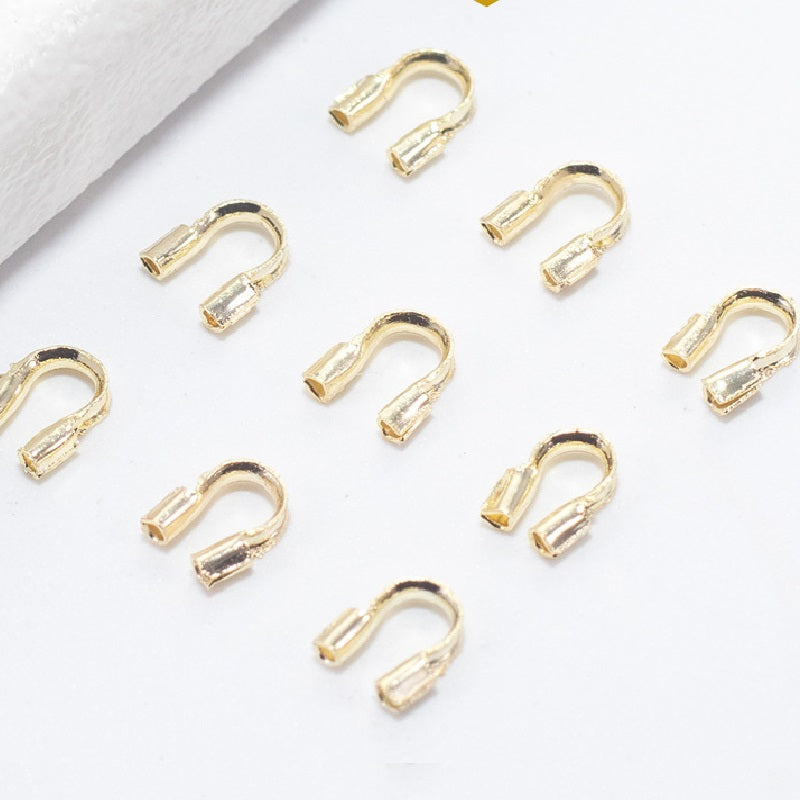 100pcs 4.5mm Plated Brass Wire Guardians, U Shape Thread Protectors