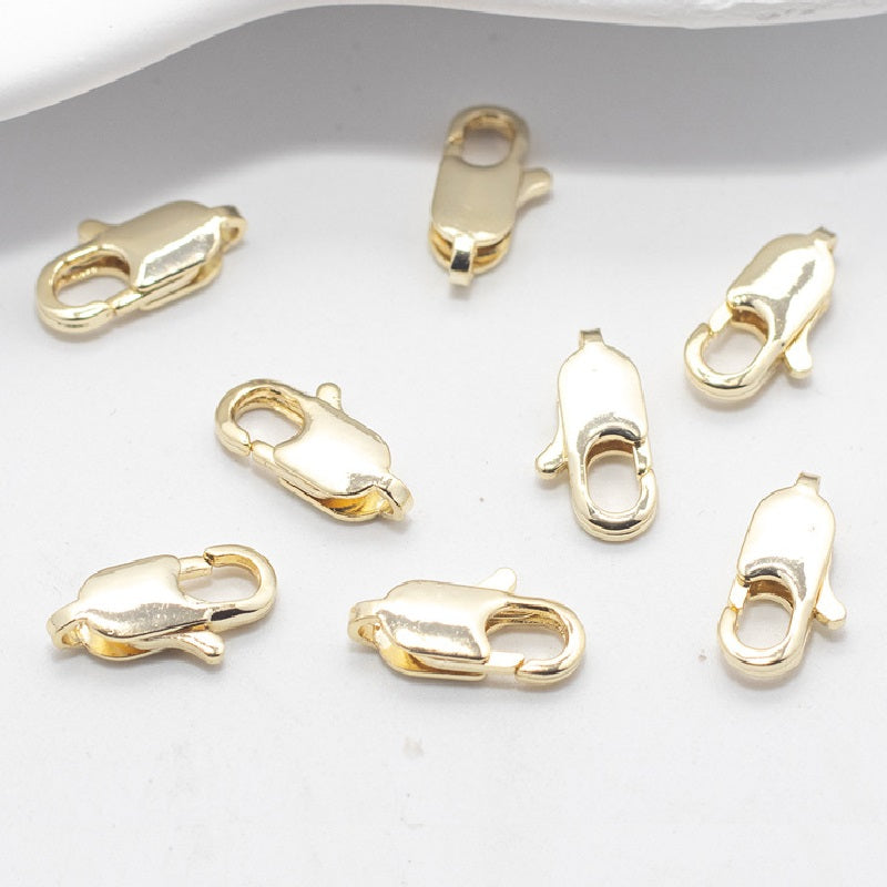 10pcs Plated Brass Lobster Clasps