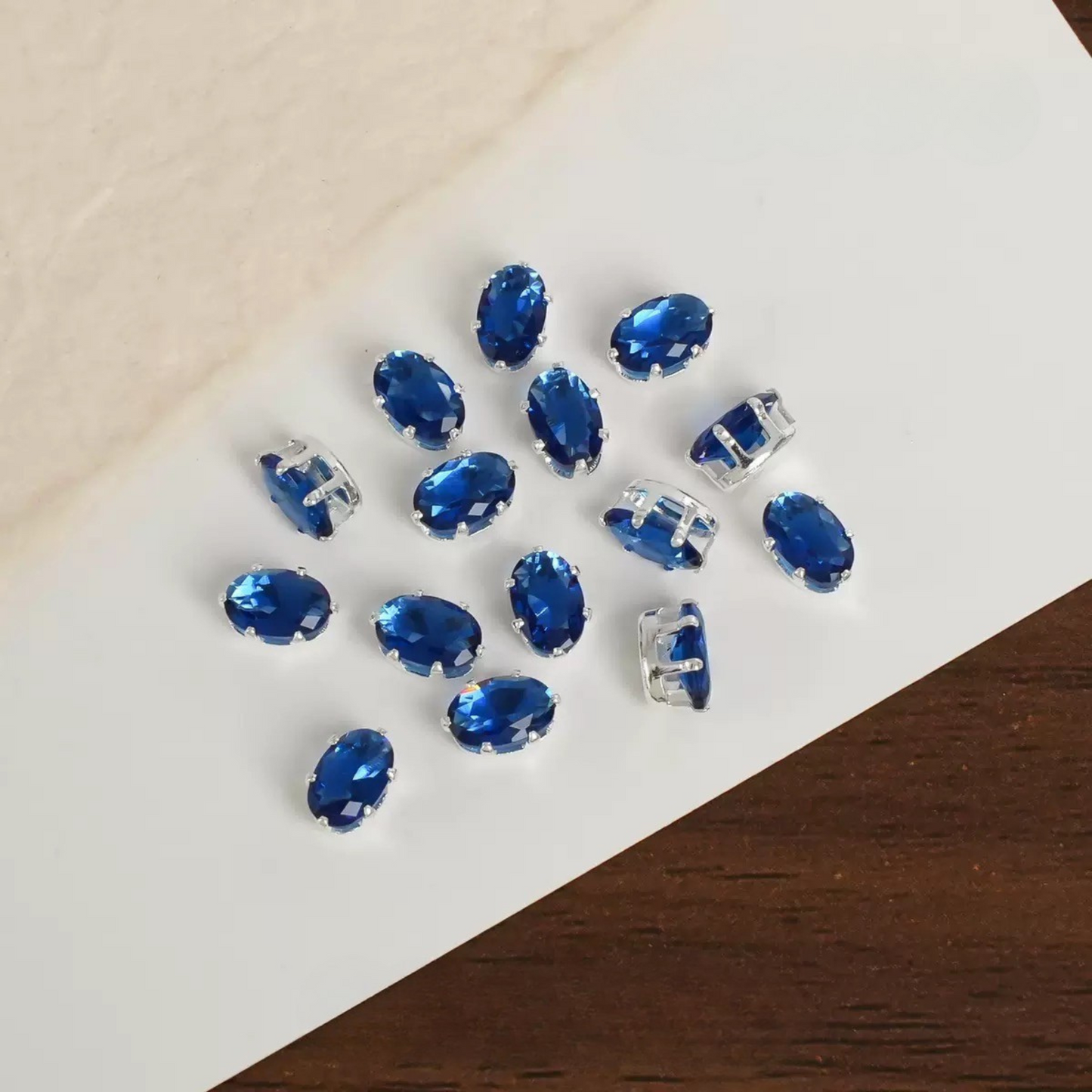 【A15】50pcs Oval-Cut CZ Spacer Beads – High-Color-Fast Silver Plated Alloy, Prong-Set, DIY Jewelry Supplies