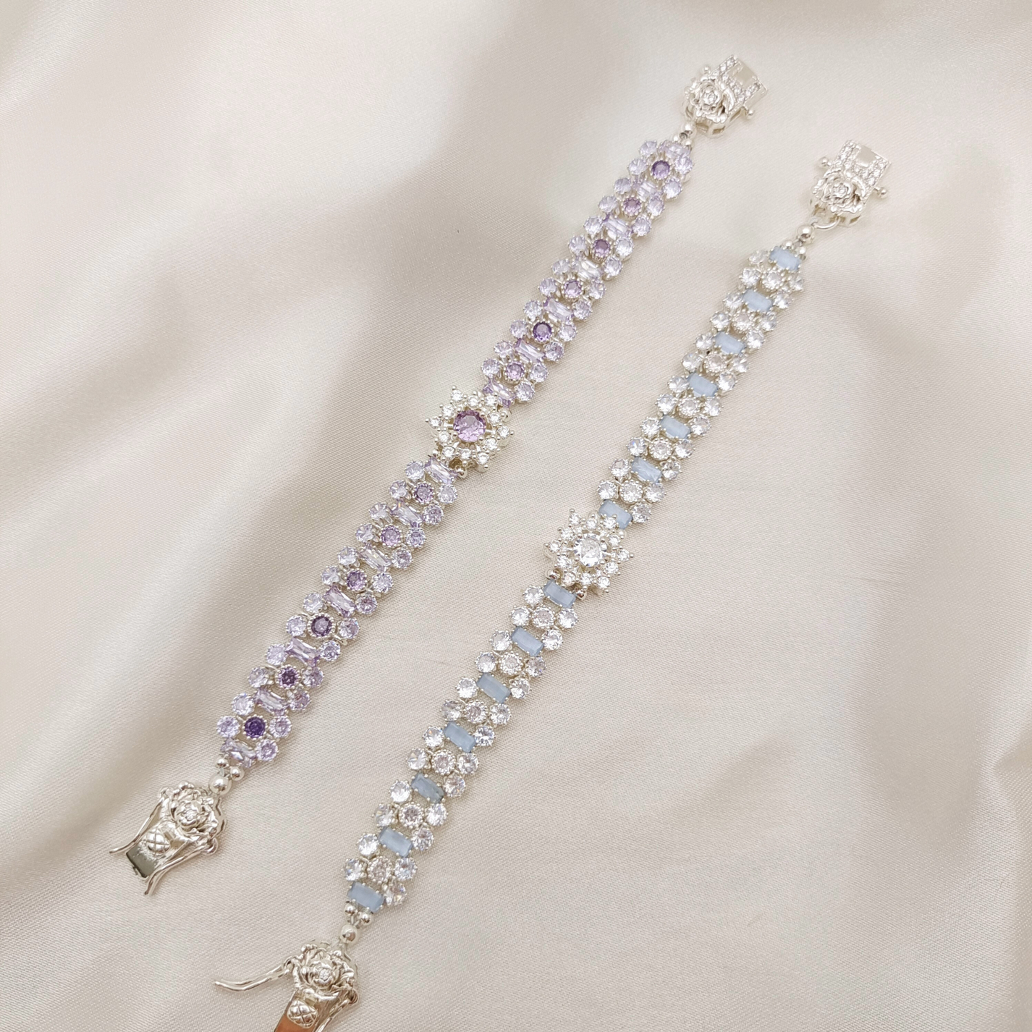 No.49 Handmade Bracelet – Starry Wishes with Snowflake Zircon & Crystal Beads