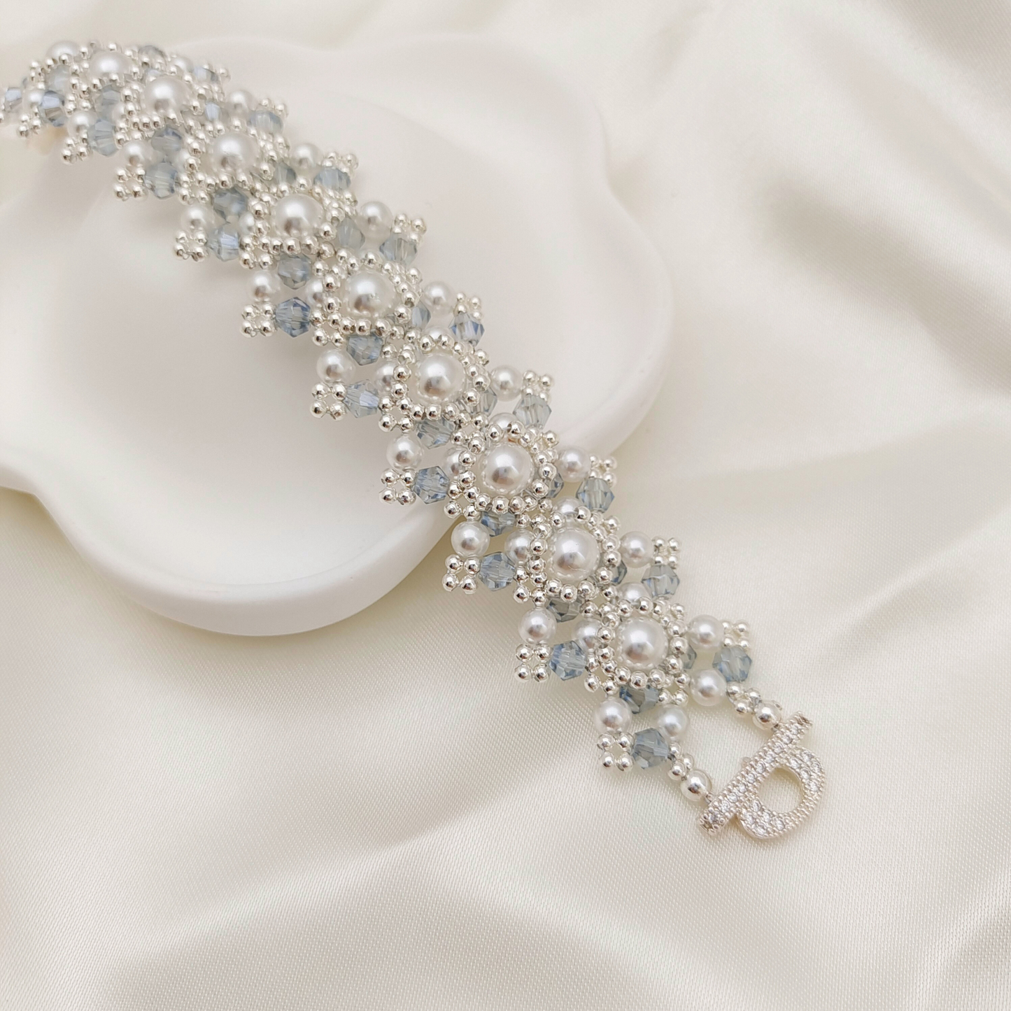 No.58 Vintage Peacock Green DIY Bracelet Kit No.53| Pearl & Crystal | Includes Tutorial