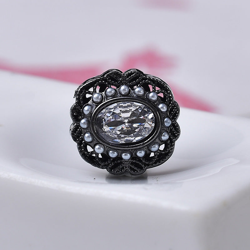Round CZ Spacer with Pearl