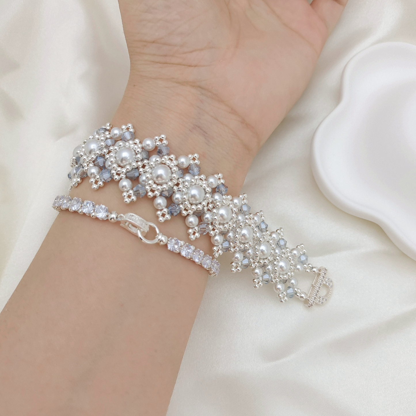 No.58 Vintage Peacock Green DIY Bracelet Kit No.53| Pearl & Crystal | Includes Tutorial