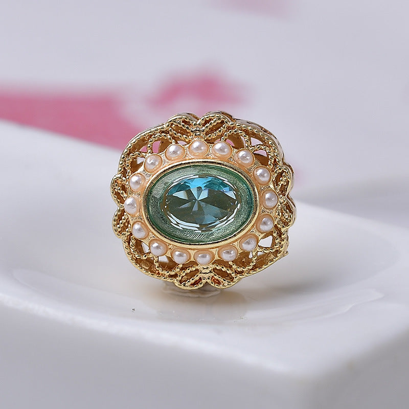 Round CZ Spacer with Pearl