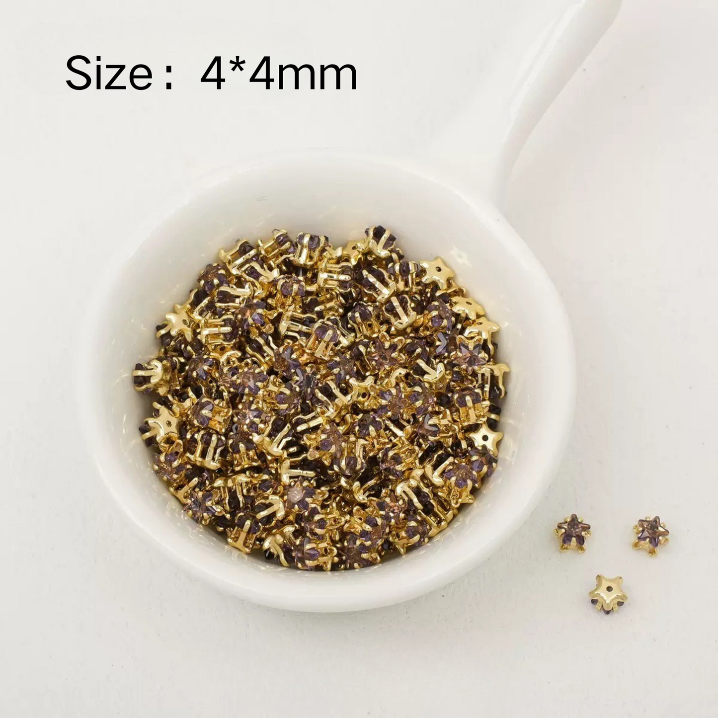 【A23】50pcs Star-Shaped CZ Spacer Beads – Gold -Plated, High-Color-Fast, 4mm/5mm DIY Jewelry Charms