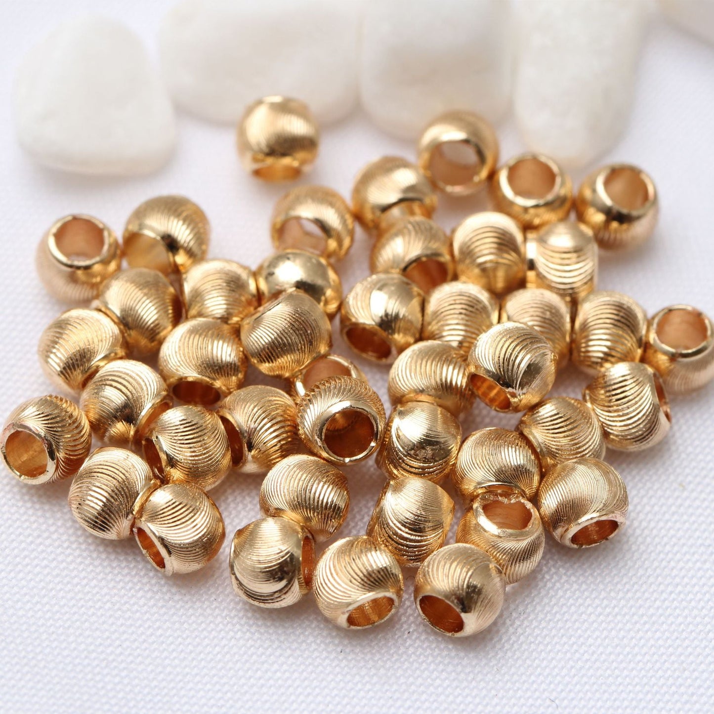 Round Textured Spacer Beads