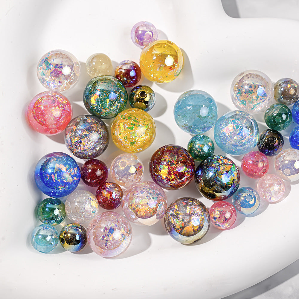 Round Beads - Opal Rainbow Fire Series