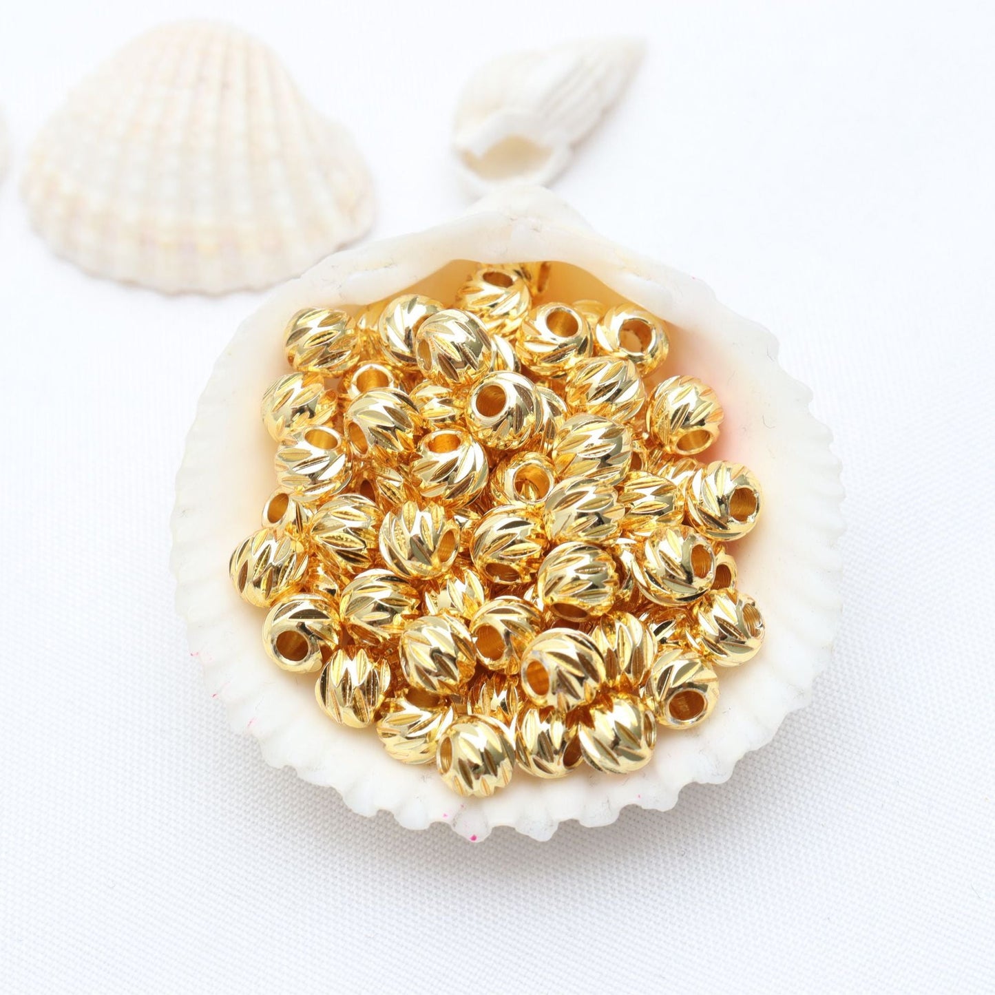 Round Textured Spacer Beads