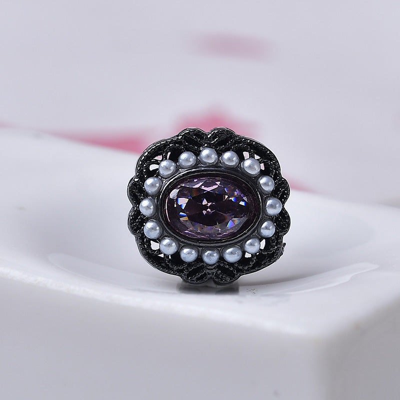 Round CZ Spacer with Pearl