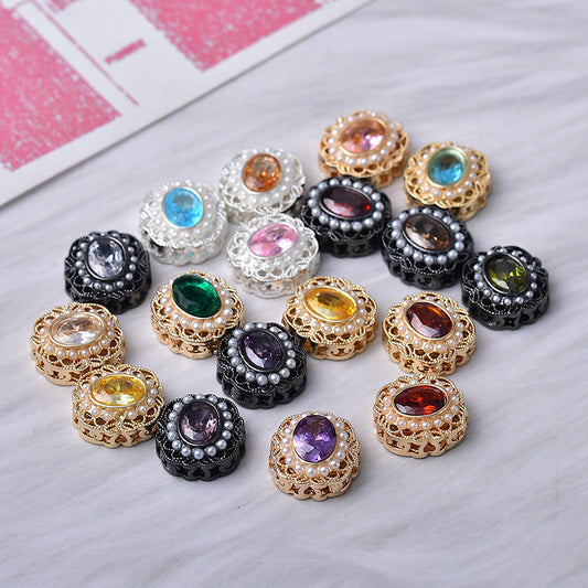 Round CZ Spacer with Pearl