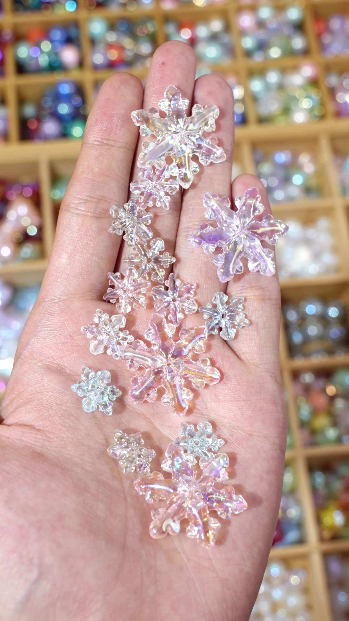 Transparent Snowflake Beads