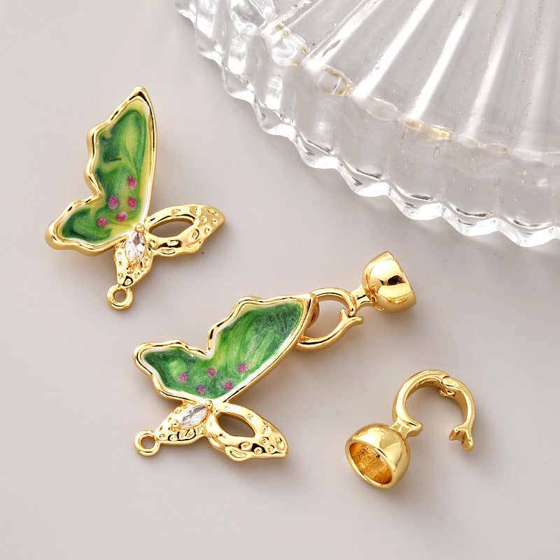 Enamel Butterfly Clasp Set