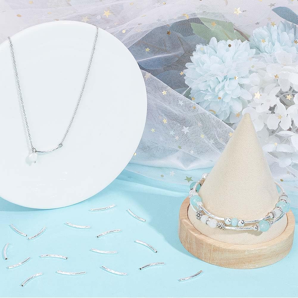 50 Pcs Textured Curved Bracelet Tube