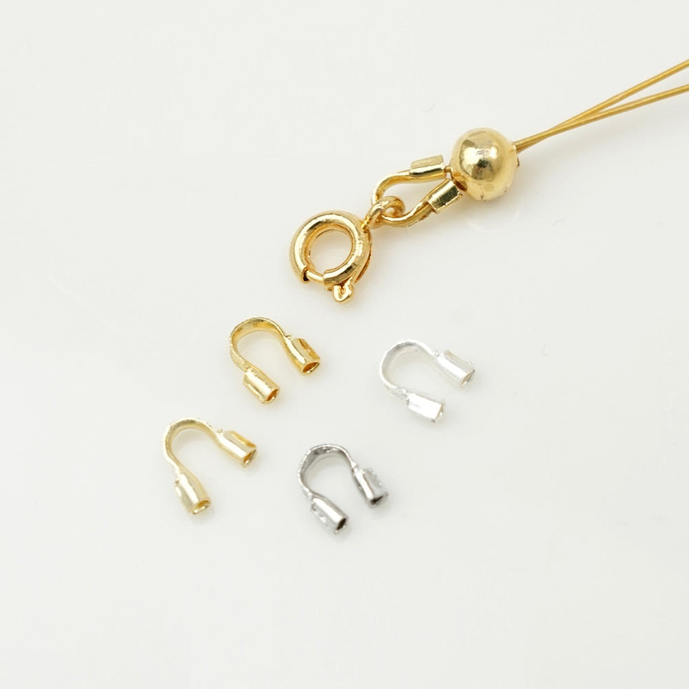 100pcs 4.5mm Plated Brass Wire Guardians, U Shape Thread Protectors