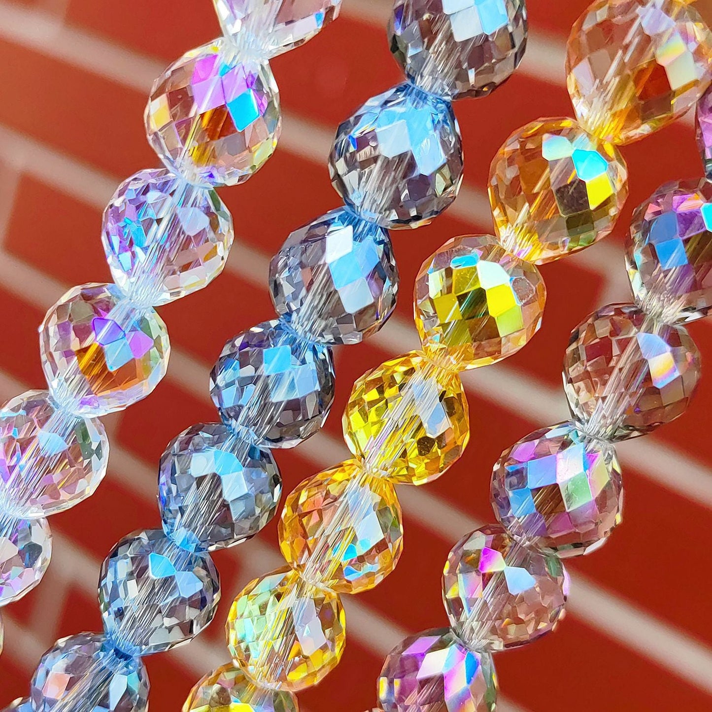 Premium 8/10mm Fat Teardrop Strawberry Crystals Beads