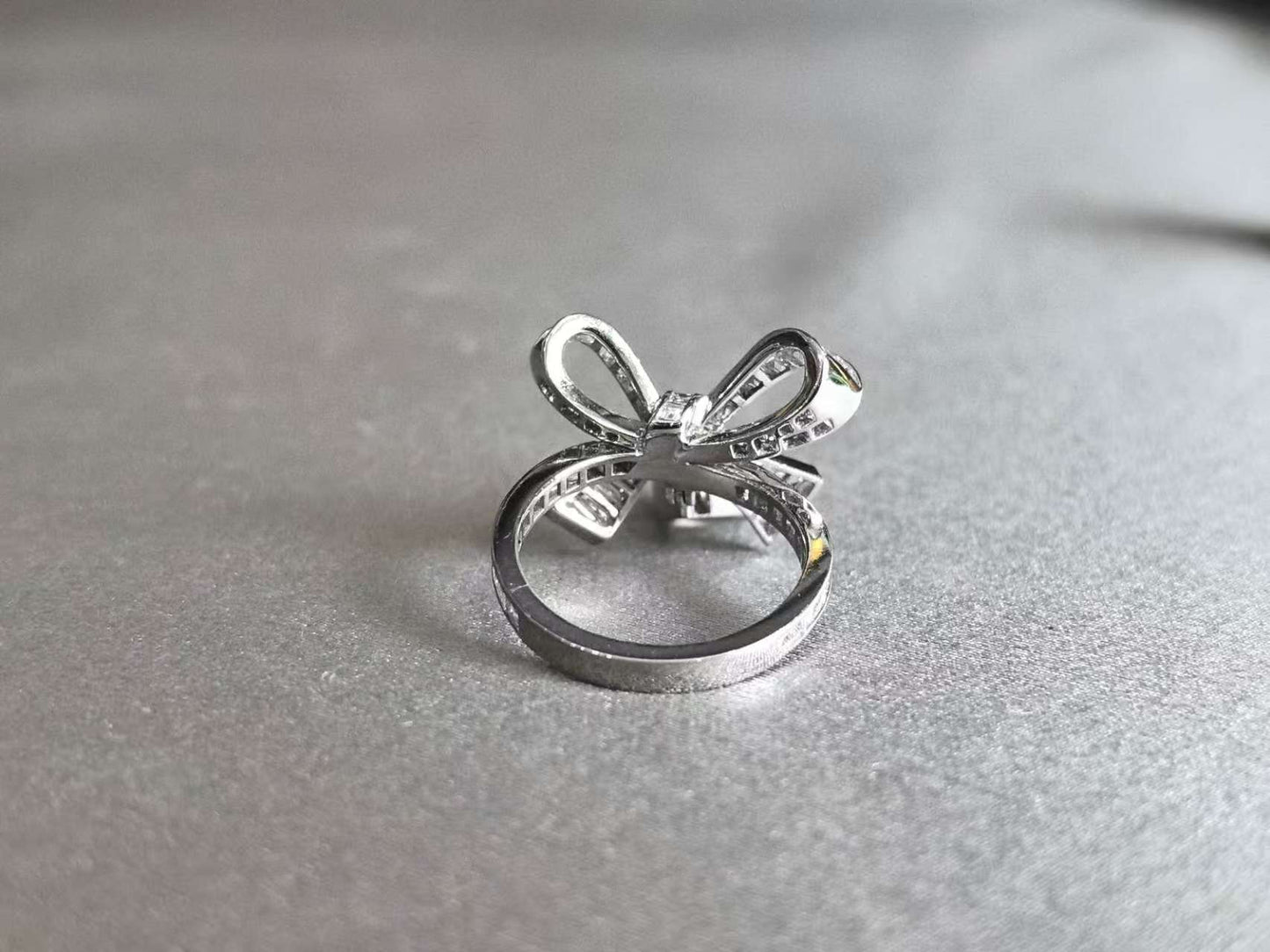 Pear Cut Bow-tie Ring with Pear Dangle | Lab Grown Diamond Statement Ring