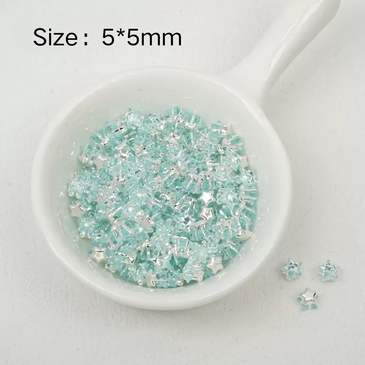 【A24】50pcs Star-Shaped CZ Spacer Beads – Silver-Plated, High-Color-Fast, 4mm/5mm DIY Jewelry Charms