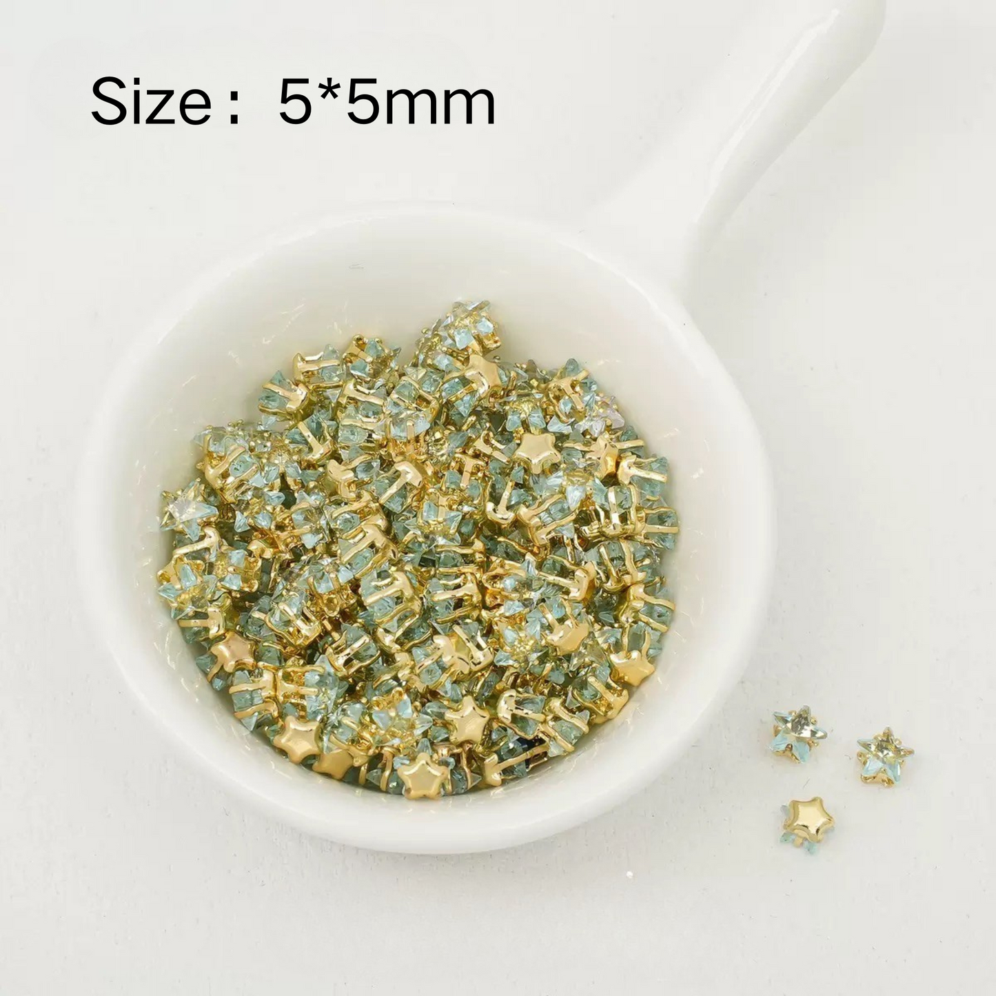 【A23】50pcs Star-Shaped CZ Spacer Beads – Gold -Plated, High-Color-Fast, 4mm/5mm DIY Jewelry Charms