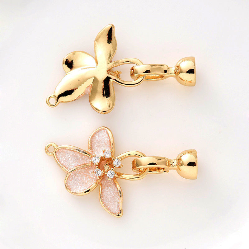 Enamel Petal Clasp Set