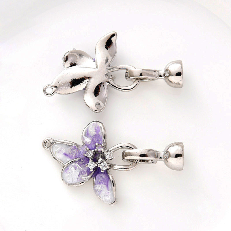 Enamel Petal Clasp Set