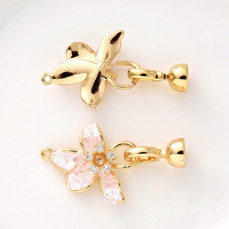 Enamel Petal Clasp Set