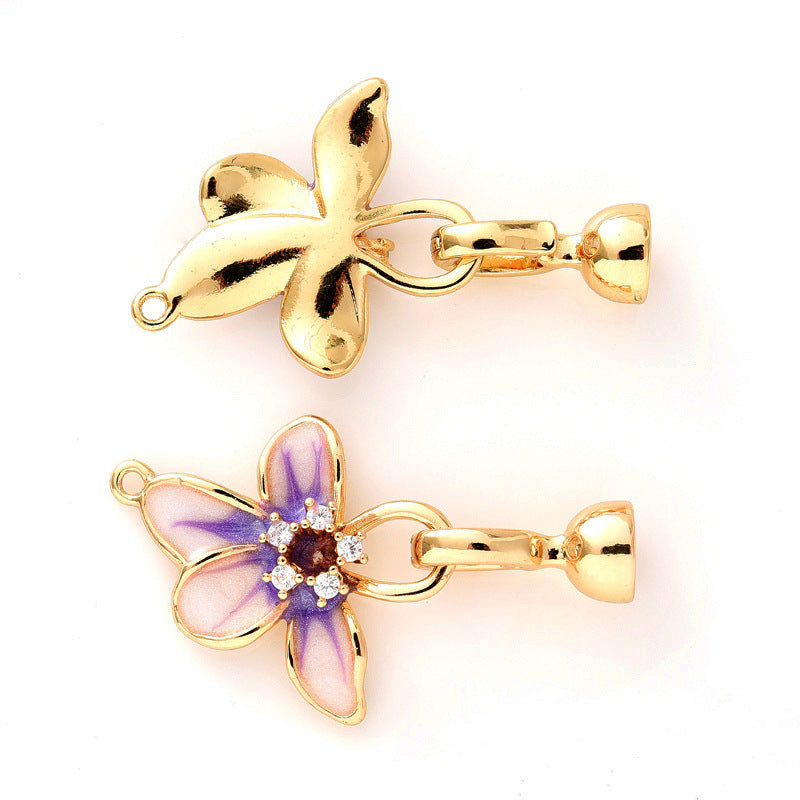 Enamel Petal Clasp Set